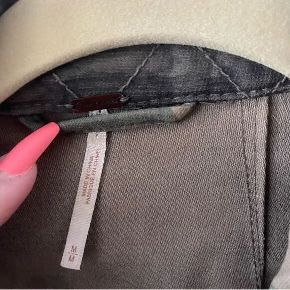 Free People Camouflage Coat Jacket Medium - Picture 8 of 9